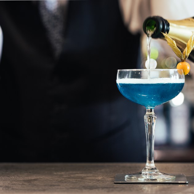 The Queen of the blues cocktail served at Montagu Bar is a fan favourite.