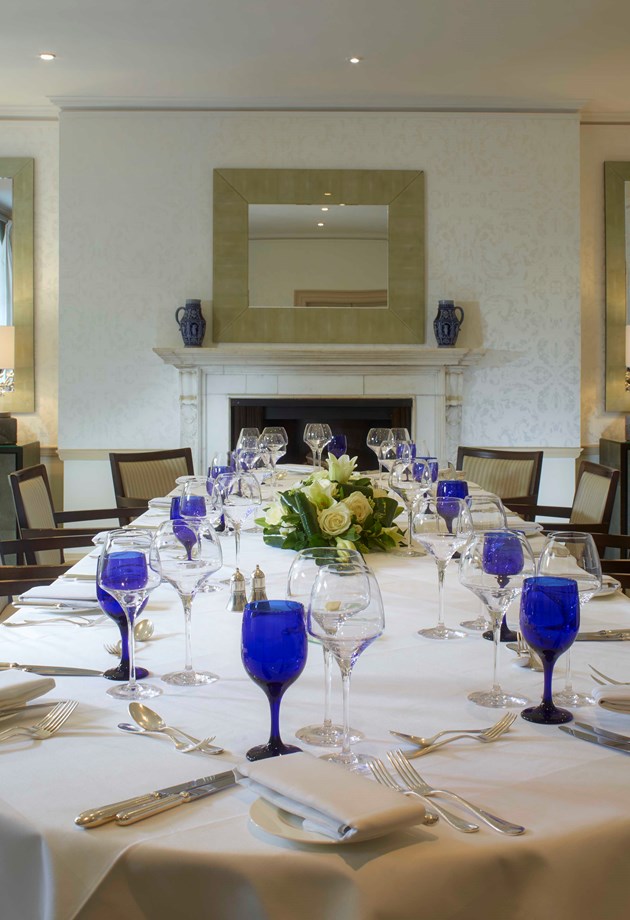 The Sheridan Room set for a private dining event in Bath.