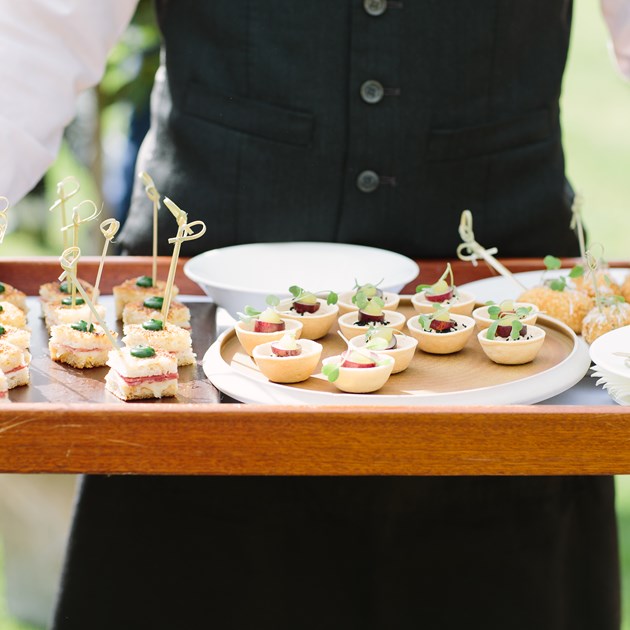 Event canapes served during a business event in Bath.