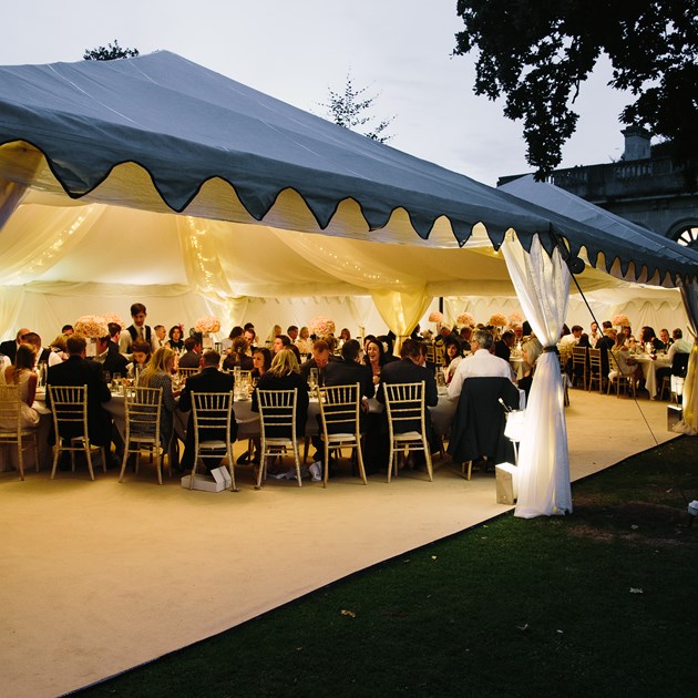 A marquee can be set up on our lawn to create a fantastic wedding venue for 150 guests in Bath.