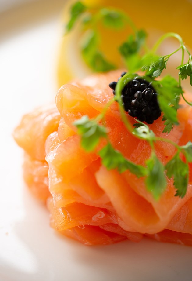 A smoked salmon starter from our award winning restaurant in Bath.